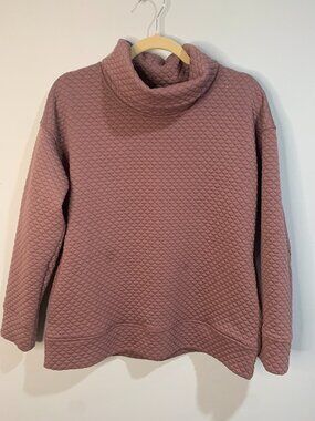 Jones New York Signature Textured Turtleneck Sweater Mauve Pink Size M